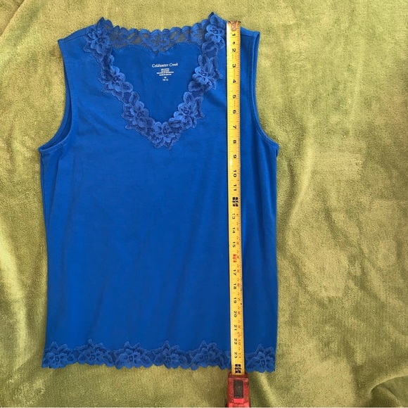 💧Coldwater Creek Royal Blue Sleeveless Top size Medium - Picture 4 of 6